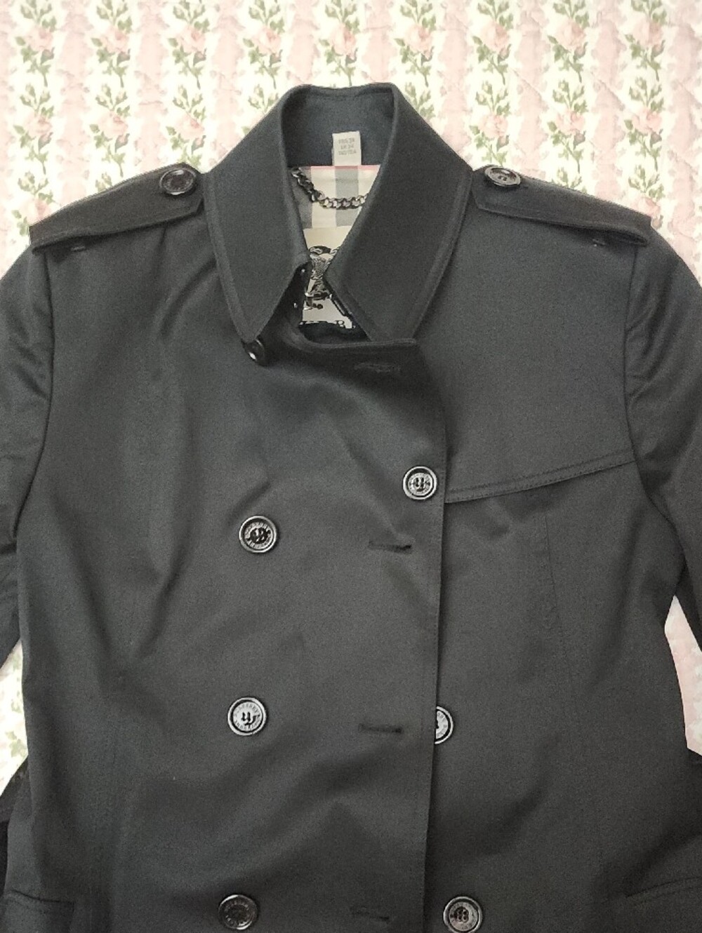 Burberry London Kensington Black Double-Breasted Trench Coat US 2 UK 4 ITA 36 - Picture 8 of 13